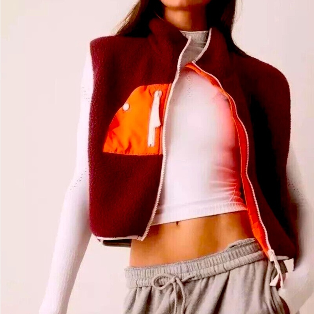 FREE PEOPLE MOVEMENT HIT THE SLOPES VEST OXBLOOD MULTI